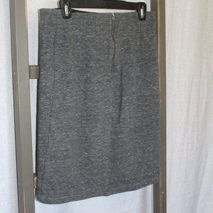 Loft cotton pencil skirt w. bronze zipper detail